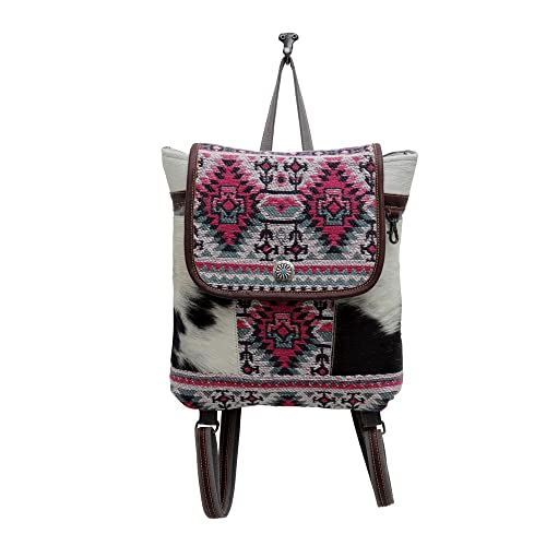 Myra Bag Western Leather Backpack Bag for Women - Flapover Upcycled Cowhide Bag Mia4