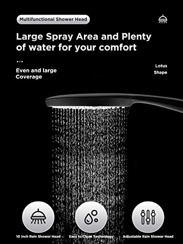 Hand Held Shower,5 Mode Shower Head With 59 Inch Stainless Steel Hose,Anti-Clogging Nozzle,Showerheads & Handheld Showers, High Pressure Shower Heads With Handheld Adjustable Filter.(Matte Black) #TOP2