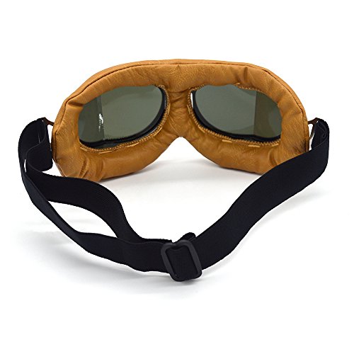 Evomosa Motorcycle Goggles Retro Pilot Style Aviator Glasses For Men Women Windproof Anti-Fog Shockproof Bike Racer Riding Eyewear #TOP6