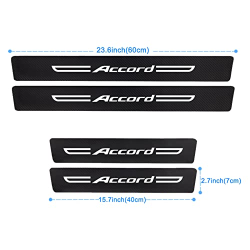 4Ps For Honda Accord Door Sill Protector, Carbon Fiber Leather Door Entry Guard For Honda Accord Stickers And Decals, For 2018 2019 2021 2022 Honda Accord Accessories #TOP4