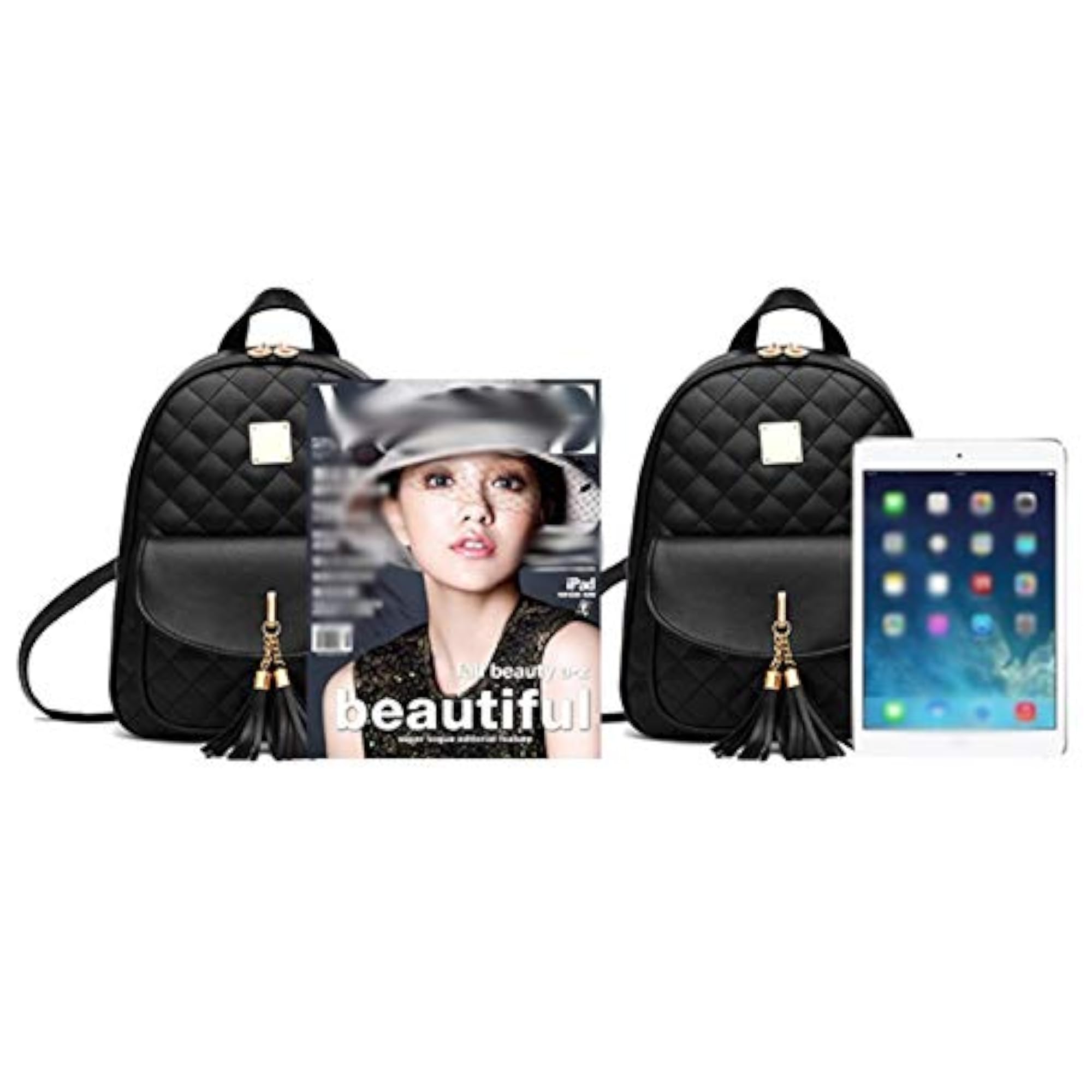 Cute Faux Leather Mini Backpack for Women, Fashion Bowknot Daypack