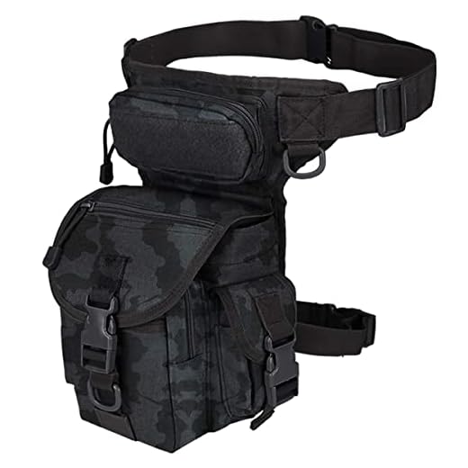 Bolsa táctica militar para piernas y muslos, bolsa de utilidad, para paintball, airsoft, motocicleta, equitación, termita, color negro, marrón, verde militar y camuflaje, 11 colores, Black Camel