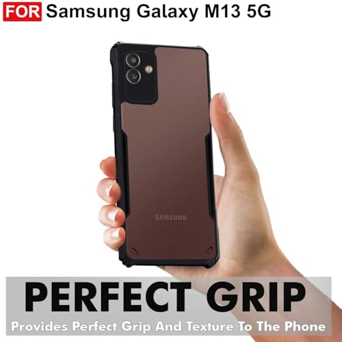 Image of Zapcase Back Case Cover for Samsung Galaxy M13 5G | Compatible for Samsung Galaxy M13 5G Back Case Cover | Clear Case with Camera Protection | (TPU + PC | Matte Black)