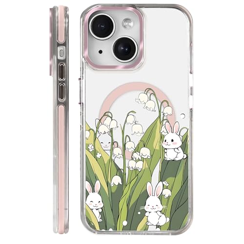 Coque iPhone 13 transparente à motif lapin pour le quotidien des femmes actives