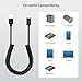 Cable Matters USB to USB C Coiled Cable with 3A/15W Fast Charging 1-4ft, Support Apple CarPlay, Android Auto, Coiled USBA to USBC Cable, for iPhone 16/15 Pro Max Plus, Galaxy S23, iPad