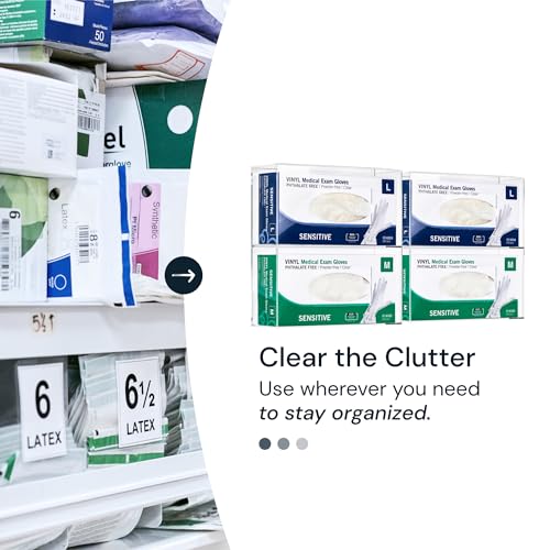 wall-mount acrylic glove box organizer - 10 x 1095 x 35 in - clear - double - side-load glove dispenser amp tissue box cover