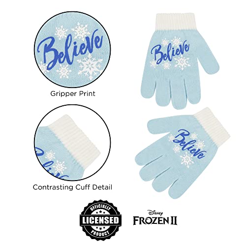 Disney Girls' Winter Earmuffs And Kids Set, Frozen 2 Ear Warmers Ages, Light Blue, Gloves-Age 4-7 #TOP4