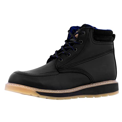 El Presidente Mens T30W2 Black Work Boots Leather Laces Zip Up Soft Toe 7.5 #TOP17