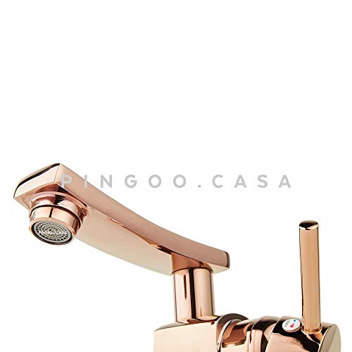 Pingoo.Casa, Torneira para Banheiro, Misturador Monocomando, Baixa Moju, Dourado Rose