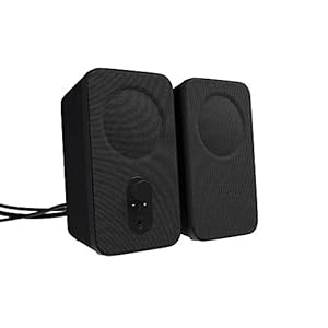 Amazon Basics Computer-Lautsprecher für Schreibtisch oder Laptop , AC-Betrieb (EU-Version), 2 Stück, Schwarz