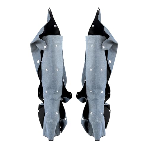 Women's Wedge Heel Knee High Slouchy Foldover Buttons Boots3