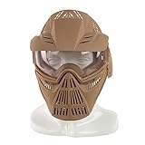 Airsoft Mask,YASHALY Adjustable Full Face Army Military Tactical Gear with Goggle Eye Protection for Paintball CS Game BB Gun and Party