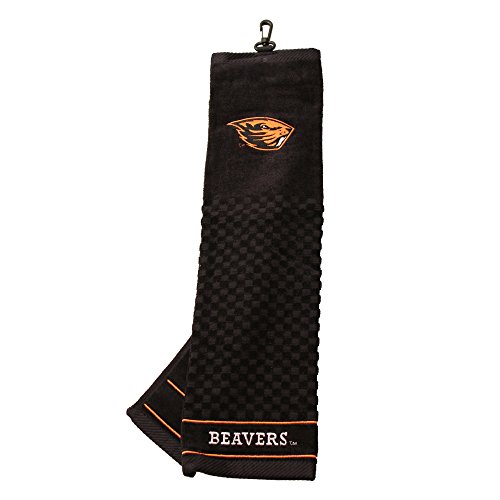 Image of Team Golf NCAA Oregon State Beavers Embroidered Golf Towel Embroidered Golf Towel, Checkered Scrubber Design, Embroidered Logo