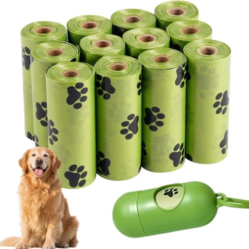 Dog Poop Bags with Dispenser – 180 Extra Thick Biodegradable Pet Waste Bags, Fresh Lavender Scent, Leak-Proof & Eco-Friendly Poo Bags for Dogs, Cats, 12 Rolls