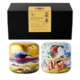 【豪彦】KATSUHIKO 国産オーガニック抹茶 各55g「プレミアムセレモニーグレード」「セレモニーグレード 」2缶セット 創業1751年20代目京都茶師畠山氏厳選 有機JAS認定 国産なつめ缶 箱入り 緑茶 オーガニック 抹茶パウダー 日本茶 贈答 茶会 茶事 無農薬