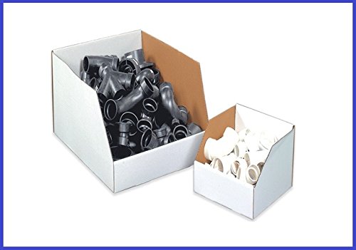 Image of Tape Logic TLBINJ61810 Jumbo Open Top Bin Boxes, 6 inch x 18 inch x 10 inch, White (Pack of 25)