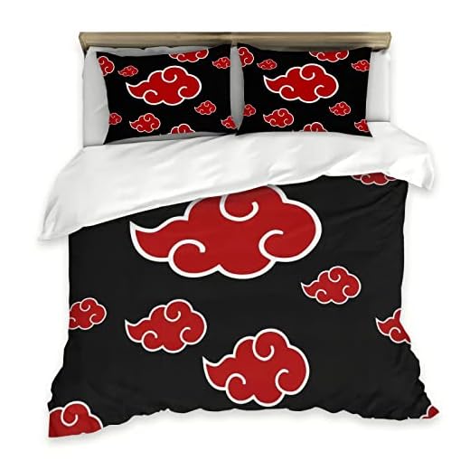 3-Pcs Anime Bed Duvet Cover Set with 1 Duvet Cover + 2 Pillowcases,Ultra Soft Microfiber Breathable Comforter Cover Sets,3D Cartoon Printed Bedding Sets for Boys Girls Kids Teens (Twin)