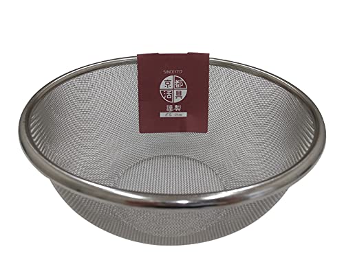 Kyoto Katsugu 4580047177034 Stainless Steel Colander, 7.1 inches (18 cm), Made in Japan, Silver