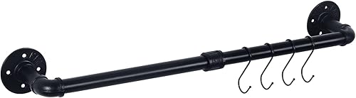 HouseAid Toallero industrial de 24 pulgadas, toallero de mano de hierro para granja, barra de toalla de estilo vintage para baño, montaje en pared,