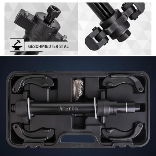 Amerbm Profi McPherson Federspanner 2300kg – Universal Federbeinspanner Set für KFZ Stoßdämpfer & Fahrwerk – Sicher für Schraubstock – Kompatibel mit BMW, VW, Mercedes W211 W447