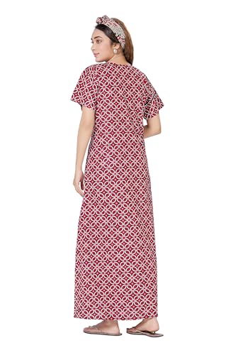 Image of PNAEONG Women's Cotton Long Maxi Night Gown Nighty Dress Stylish Super Soft Comfortable