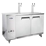 Kegerator Beer Dispenser with 2 Tap Towers, Atosa Commercial Keg Cooler Refrigerator, MKC58