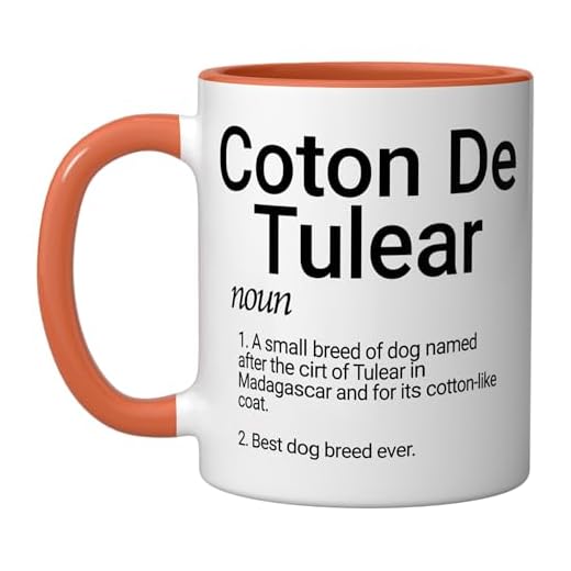 Coton De Tulear Dog Breed Definition Cute Puppy De Tulear Ceramic Mug, Orange/White
