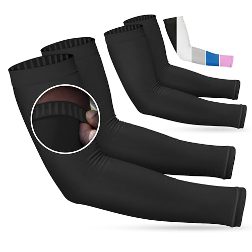 SportsTrail Non Slip, Cooling Arm Sleeves for Men & Women â€“ Breathable, Moisture-Wicking, Sun Protection for Sports, Basketball, Football, Running, Golf, Volleyball Arm Sleeves for Women, Men, Youth