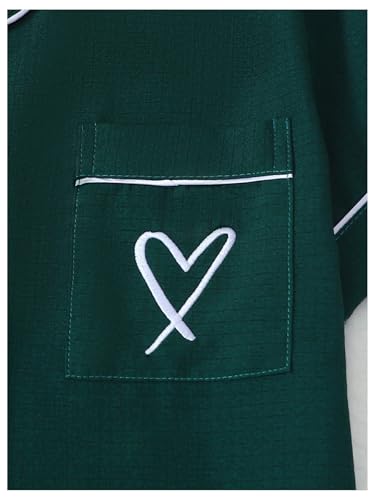 Image of Verdusa Pajamas For Women Set 2 Piece Summer Pajama Sets Cute Pjs Lounge Matching Button Shirt with Shorts