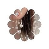 Yheakne Boho Pearl Drop Dangle Earrings Gold Pearl Ear Jacket Earrings Vintage Dangle Pearl Tassel Earrings Double Way Front Back Earrings Jewelry for Women Gifts