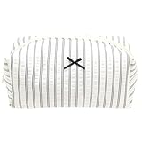 PAZIMIIK Cozy Makeup Bag Small Aesthetic Travel Zipper Cosmetic Pouch for Women Make Up Beauty Accessories Brushes, Stripe Black