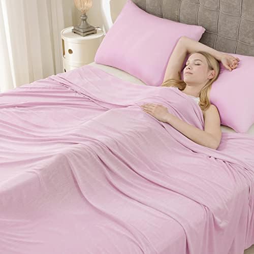 Syalife Cooling Blanket for Hot Sleepers, Queen Size Summer Blanket with Japanese Q-Max>0.5 Arc-Chill Cooling Fiber, Double Sided Ultra-Cool Lightweight Blanket (Pink,90"x 90")
