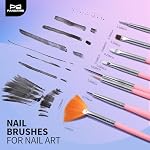 FANDAMEI Nail Art Tools, Nail Brush, 15 PCS Nail Art Brushes, 5 PCS Nail Dotting Tool, Nail Stand, Nail Holder For Painting Nails, Press On Nail Stand, Nail Tools, Nail Design Tools - Image 2