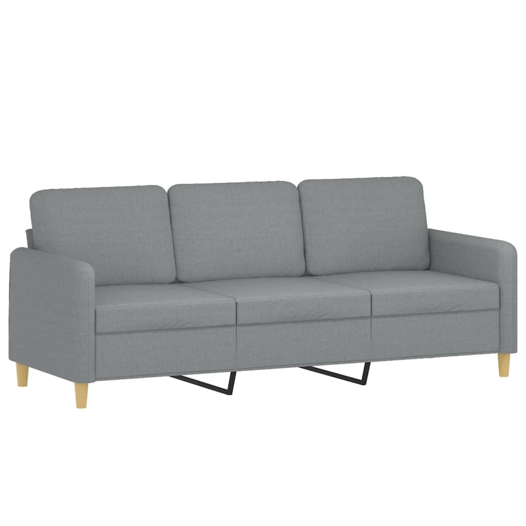 3-Sitzer-Sofa Hellgrau Stoff 180 cm mit Zierkissen, Polstergarnitur Couch für Wohnzimmer, Gästebett Schlafsofa mit Stauraum und Relaxfunktion
