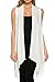 Azules Women's Solid Color Sleeveless Asymetric Hem Open Front Cardigan -Made in USA