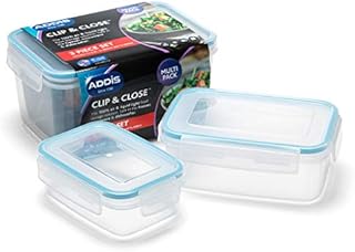 Addis 503042 Clip & Close Rectangle Food Storage Set, 3 Piece Set