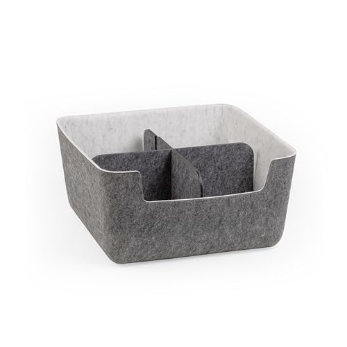 Three by Three Seattle Medium Recycled Felt Cubby Bin w/Dividers, Set of 2 by Three by Three Seattle - Used condition - Image 2
