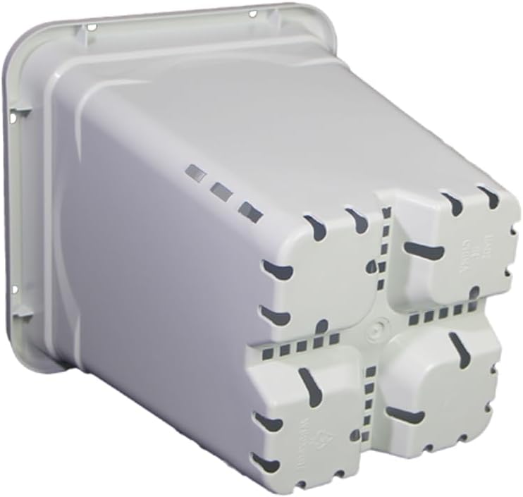 Grayish-White Square Pot Light-Blocking Plastic Planter with Hanging Holes, Hydroponic Side Holes Pot (24, 9"x 9")