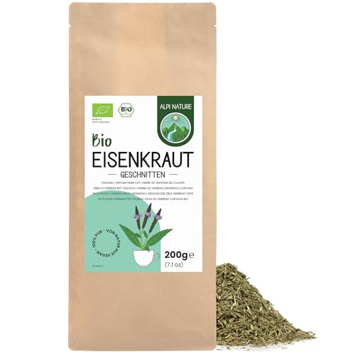Alpi Nature Verbena Infusión Orgánica 200g, Hierba de Verbena Secada y Cortada, Té Suelto
