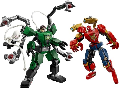 Image of LEGO ǀ Marvel Mech Battle: Spider-Man vs. Doc Ock - Super Hero Building Toy with 2 Mechs - 76338