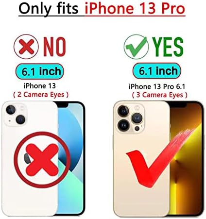 Miniatura 2 de Funda tipo cartera compatible con iPhone 13 Pro, ranuras para tarjetas con bloqueo RFID, funda de piel sintética de lujo adjunta a prueba de golpes,