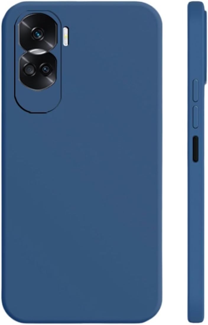 Case for Honor 90 Lite/Honor X50i Soft Silicone Gel Rubber Case Shockproof Matte Finish Back Hard Shell Cover Inner Fabric Lining full Camera Protection Case for Honor 90 Lite 5G / X50i (Blue)