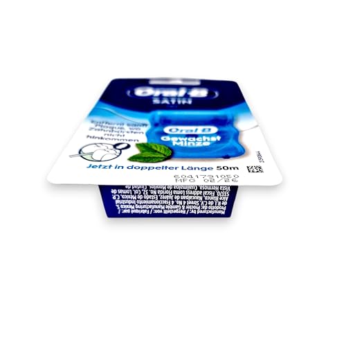 Oral-B Satinband, Plaque-Entferner, gewachste Zahnseide für enge Räume, für ein frisches und sauberes Gefühl, Minzgeschmack, 50 m Rolle – Ansicht 5