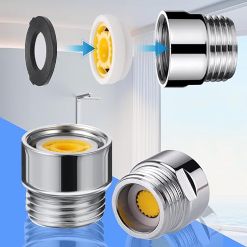 lcyen 2Pack Shower Flow Restrictor, 4, 4.5, 7, 9L/min Flow, Chrome Finish, Brass Material - Image 4