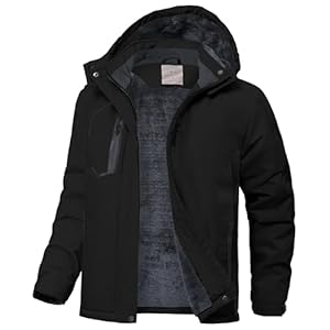 Kids Winter Jackets Warm Fleece Waterproof Snow Jacket with Zipper Pockets Detachable Hood