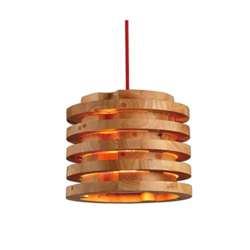 Chandelier minimaliste en bois massif cylindrique pour salle à manger