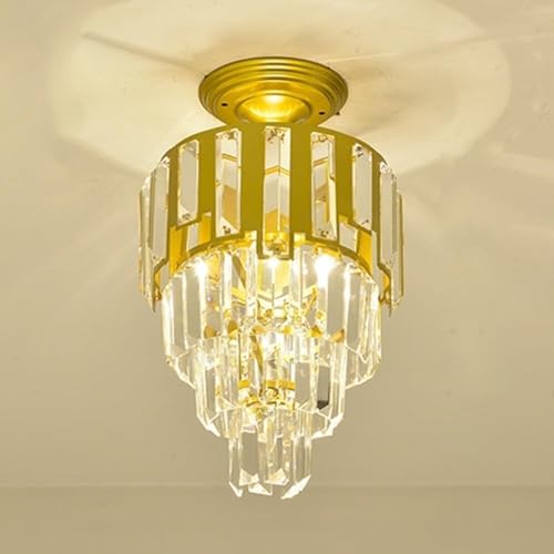 Plafonniers E27 modernes et lustres semi-encastrés en cristal pour décoration intérieure