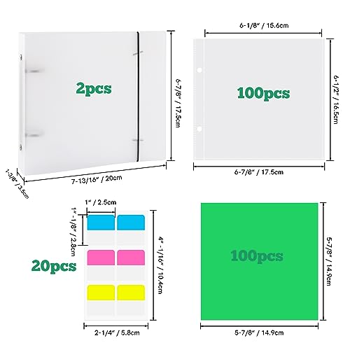 Image of 222 Pcs /2 Sets 6x6 inch Cookie Stencil Storage Binder Die Cut and Stamp Storage Folder Organizer Scrapbooking Cutting Dies Stencil Book Collections Case Organizer