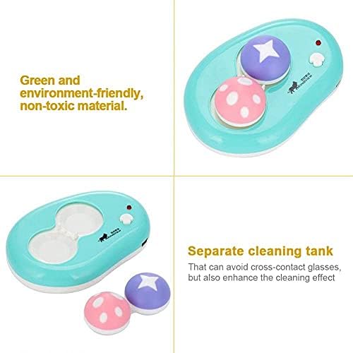 Automatic Contact Lens Washer Cleaner, Ultrasonic Cleaner Usb Charge Small & Portable Contact Lens Container Contact Lens Solution(Green)