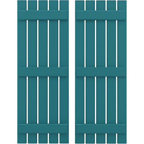 Ekena Millwork ARW401SB519X42ANH Americraft Five 3 Exterior Real Wood Spaced Board-n-Batten Shutters (Per Pair), 19 1/2"W x 42"H, Antigua